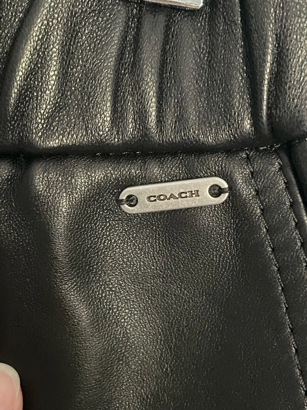 NWT Coach Lamb Leather Black Shorts Elastic Waist Pockets XS